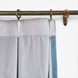 CUSTOM Kante Light Blue Polyester Cotton Drapery With Lining Curtains