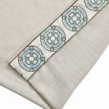 AMARA Polyester Linen Curtain Drapery With Decorative Trim Custom Sold Per Pair