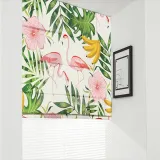 Print Polyester Roman Shade In Yellow