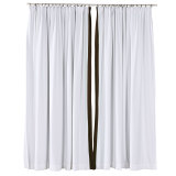 ADAH Velvet Curtain Drapery with Color Border Custom Sold Per Pair