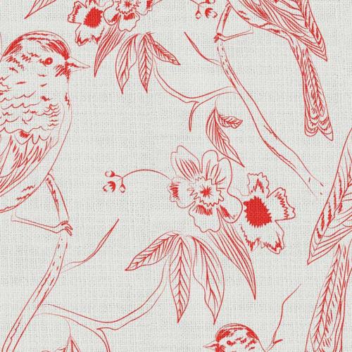 Aquarelle Print Polyester Linen Curtain Drapery with Privacy Blackout Thermal Lining BERT