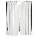 ADAH Velvet Curtain Drapery with Color Border Custom Sold Per Pair