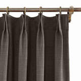 CUSTOM Liz Chocolate Tart Polyester Linen Curtain Drapery with Lined