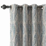 Paisley Polyester Linen Curtain Drapery with Privacy Blackout Thermal Lining AMBER