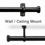 Hanging Rod Room Divider Flame Retardant Fireproof Curtain Kit for Any Space
