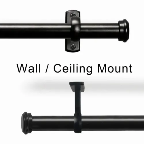 Hanging Rod Room Divider Flame Retardant Fireproof Curtain Kit for Any Space