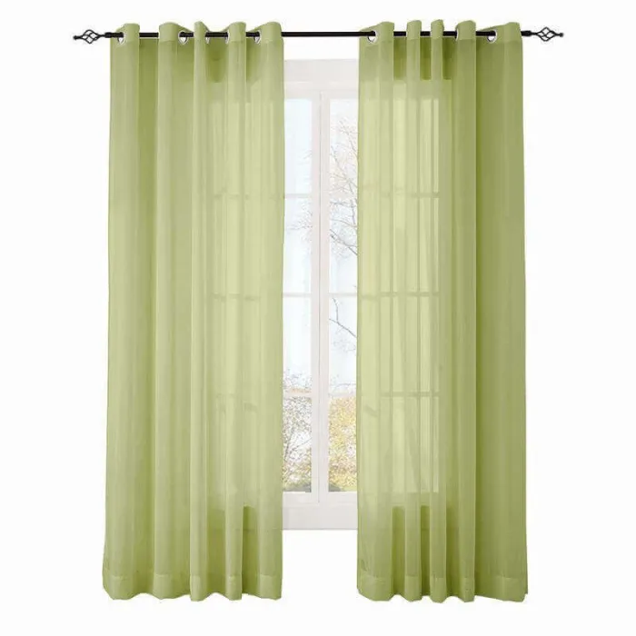 CUSTOM Scandina Moss Indoor Outdoor Sheer Curtain Voile Drapery