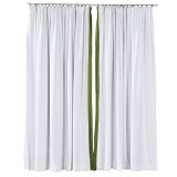 ADAH Velvet Curtain Drapery with Color Border Custom Sold Per Pair