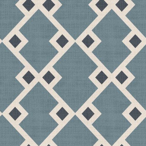 Geometric Print Polyester Linen Curtain Drapery with Privacy Blackout Thermal Lining COLE