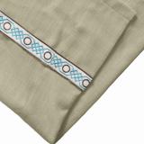 AMARA Polyester Linen Curtain Drapery With Decorative Trim Custom Sold Per Pair