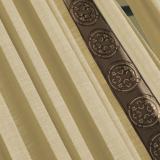 AMARA Polyester Linen Curtain Drapery With Decorative Trim Custom Sold Per Pair