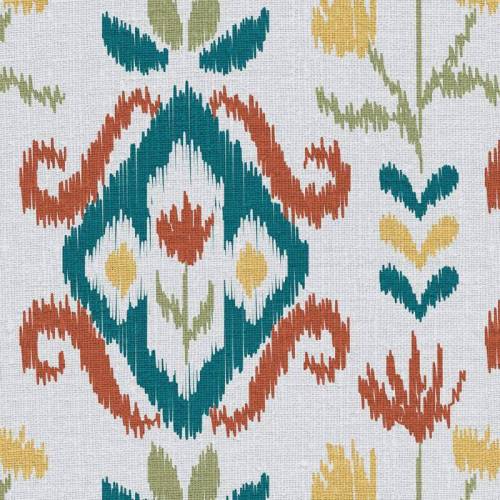 Ethnic Print Polyester Linen Curtain Drapery with Privacy Blackout Thermal Lining ANGELIA