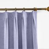 CUSTOM Kante Light Purple Polyester Cotton Drapery With Lining Curtains