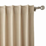 Geometric Print Polyester Linen Curtain Drapery with Privacy Blackout Thermal Lining CAROL
