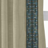 AMARA Polyester Linen Curtain Drapery With Decorative Trim Custom Sold Per Pair