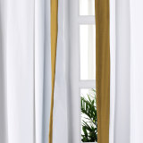 ADAH Velvet Curtain Drapery with Color Border Custom Sold Per Pair