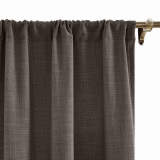 CUSTOM Liz Chocolate Tart Polyester Linen Curtain Drapery with Lined