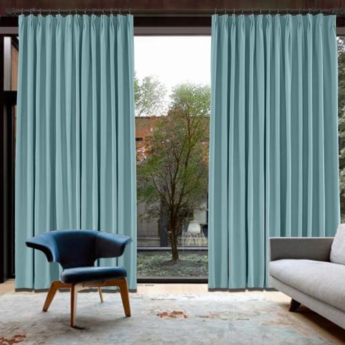 CUSTOM Capri Stone Blue Blackout Curtains with Liner