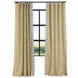 AMARA Polyester Linen Curtain Drapery With Decorative Trim Custom Sold Per Pair