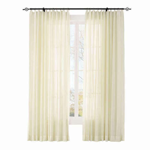 CUSTOM Scandina Beige Indoor Outdoor Sheer Curtain Voile Drapery
