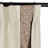 AMARA Polyester Linen Curtain Drapery With Decorative Trim Custom Sold Per Pair