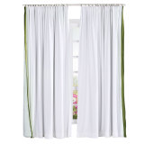 ADAH Velvet Curtain Drapery with Color Border Custom Sold Per Pair
