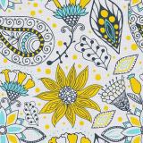Paisley Floral Print Polyester Linen Curtain Drapery with Privacy Blackout Thermal Lining AIMEE