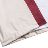 ADAH Velvet Curtain Drapery with Color Border Custom Sold Per Pair
