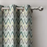 Chevon Zigzag Print Polyester Cotton Curtain ADA