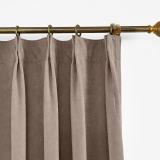 CUSTOM Kante Dark Liver Polyester Cotton Drapery With Lining Curtains