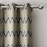 Chevon Zigzag Print Polyester Cotton Curtain ADA