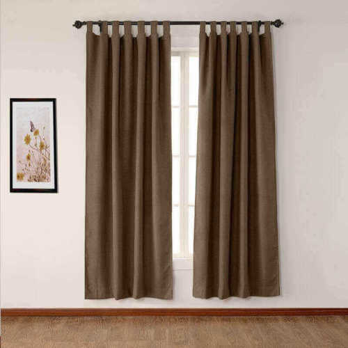CUSTOM Olive Brown Luxury Textured Faux Linen Curtain