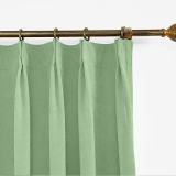 CUSTOM Kante Grass Green Polyester Cotton Drapery With Lining Curtains