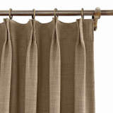 CUSTOM Liz Rust Brown Polyester Linen Curtain Drapery with Lined