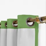 CUSTOM Kante Green Polyester Cotton Drapery With Lining Curtains