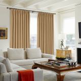 CUSTOM Kante Camel Polyester Cotton Drapery With Lining Curtains
