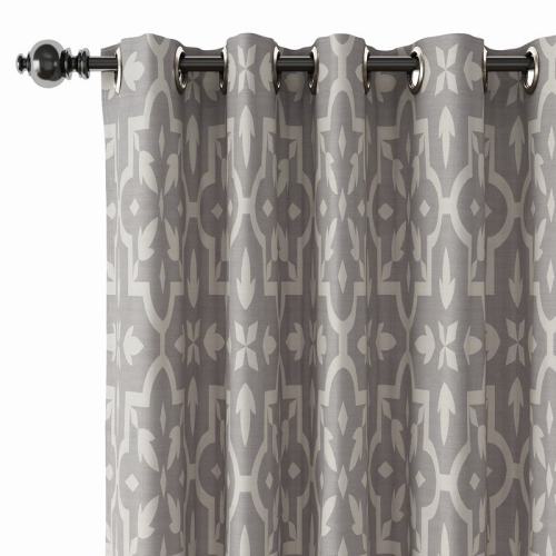 Abstract Print Polyester Linen Curtain Drapery with Privacy Blackout Thermal Lining CHLOE