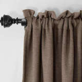 CUSTOM Olive Brown Luxury Textured Faux Linen Curtain