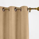 CUSTOM Kante Camel Polyester Cotton Drapery With Lining Curtains