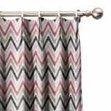 Chevon Zigzag Print Polyester Cotton Curtain ADA