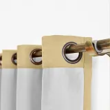CUSTOM Kante Light Brown Polyester Cotton Drapery With Lining Curtains