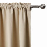 AMARA Polyester Linen Curtain Drapery With Decorative Trim Custom Sold Per Pair
