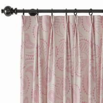 Paisley Print Polyester Linen Curtain Drapery with Privacy Blackout Thermal Lining AUDREY