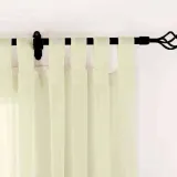 CUSTOM Scandina Beige Indoor Outdoor Sheer Curtain Voile Drapery