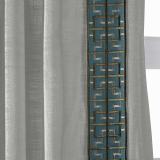 AMARA Polyester Linen Curtain Drapery With Decorative Trim Custom Sold Per Pair