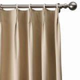 Abstract Print Polyester Linen Curtain Drapery with Privacy Blackout Thermal Lining BOBBY