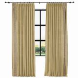 AMARA Polyester Linen Curtain Drapery With Decorative Trim Custom Sold Per Pair