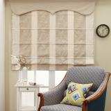 Stripe Cotton Linen Roman Shade In Beige