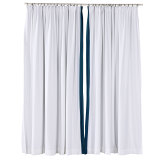 ADAH Velvet Curtain Drapery with Color Border Custom Sold Per Pair