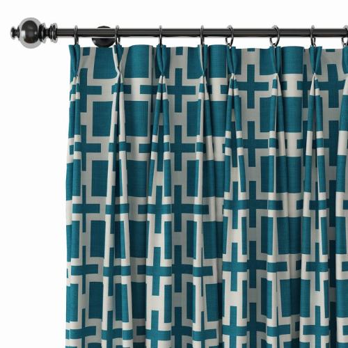 Abstract Print Polyester Linen Curtain Drapery with Privacy Blackout Thermal Lining CHELSEA